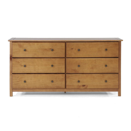 Grain Wood Furniture Shaker 6-Drawer Dresser, Solid Wood with a Walnut Finish Grain Wood Furniture