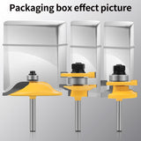 Raised Panel Router Bits，3PCS 1/4" Shank Router Bit Set,Cabinet Door Router Bits，Woodworking Tools Router Door & Window Bits (Tenon Cutter Diameter: 1-5/8") Tongue and Groove Router Bit Set yqlbgprj