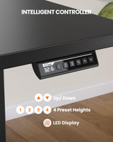 ErGear Electric Standing Desk, 48 x 24 inch Height Adjustable Sit Stand Up Desk, Computer Home Office Desk with 4 Memory Height Buttons, Two Pieces Desktop, Black, EGESD110B ErGear