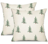 DFXSZ Christmas Pillow Covers 18x18 inch Set of 2 Christmas Tree Decorative White Throw Pillow Covers Winter Famliy Decoration for Home Couch TH-30B18 DFXSZ