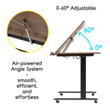 MEEDEN Electric Adjustable Drafting Table: 31"-52" Height Adjustable - Tiltable Tabletop Sit Standing Home Office Desk MEEDEN
