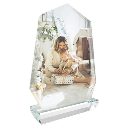 YGFRSTO Crystal Sublimation Blanks Sublimation Glass for Custom Picture Photo Frame, Award Plaque, Crystal Tabletop Decor, In-Loving Memory Sublimatin Printing Products (Peak)