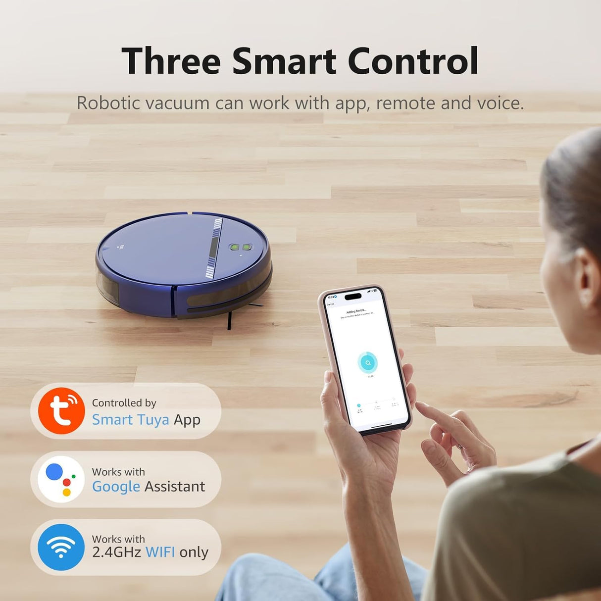 Robot Vacuum and Mop Combo, WiFi/App/Voice, Robotic Vacuum Cleaner with Schedule, 2 in 1 Mopping Robot Vacuum with Water Tank and Dustbin, Self-Charging, Slim, Ideal for Hard Floor, Pet Hair, Carpet XIEBro Life