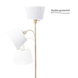Globe Electric 65907 68" Floor Lamp, Light Faux Wood, White Pattern Shade, On/Off Rotary Switch on Socket Globe Electric