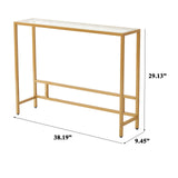 MAJARO Small Modern Console Table for Entryway, Tempered Glass with Golden Metal Frame Sofa Table for Living Room, Hallway, Office MAJARO