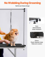 VEVOR Pet Grooming Table, 46 Inch Grooming Station with 2 Height Adjustable Arms, 330LBS Static Load Capacity, Foldable Dog Groom Station with No-Sit Haunch Holder with Loop, for Medium/Small Dogs VEVOR