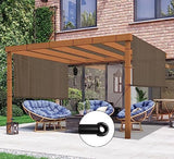 INFRANGE 8' x 12' Universal Pergola Shade Cover Replacement Canopy with Grommets Weighted Rods Permeable for Outdoor Patio Porch Backyard Gazebo Brown INFRANGE
