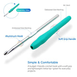 9PCS Ergonomic Crochet Hooks Set by Flickzo – Aluminum Crochet Hook Set with Soft Silicone Handles (2-6mm), Crochet Kit for Beginners with Crochet Tools & Knitting Accessories Flickzo