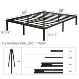 Wulanos Queen Size Bed Frame, 3500lbs Heavy Duty Metal Platform with Steel Slats Support, Sturdy and Noise-Free, 14 Inches High Bedframes with Ample Storage, No Box Spring Needed Wulanos