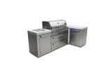 Mont Alpi MAi805-90 44-inch 6-Burner 115000 BTU 90 Degree Corner Stainless Steel Gas Outdoor Kitchen Bar Barbecue Island Grill + Infrared Side & Rear Burners + Granite Countertops + Storage Drawers Mont Alpi