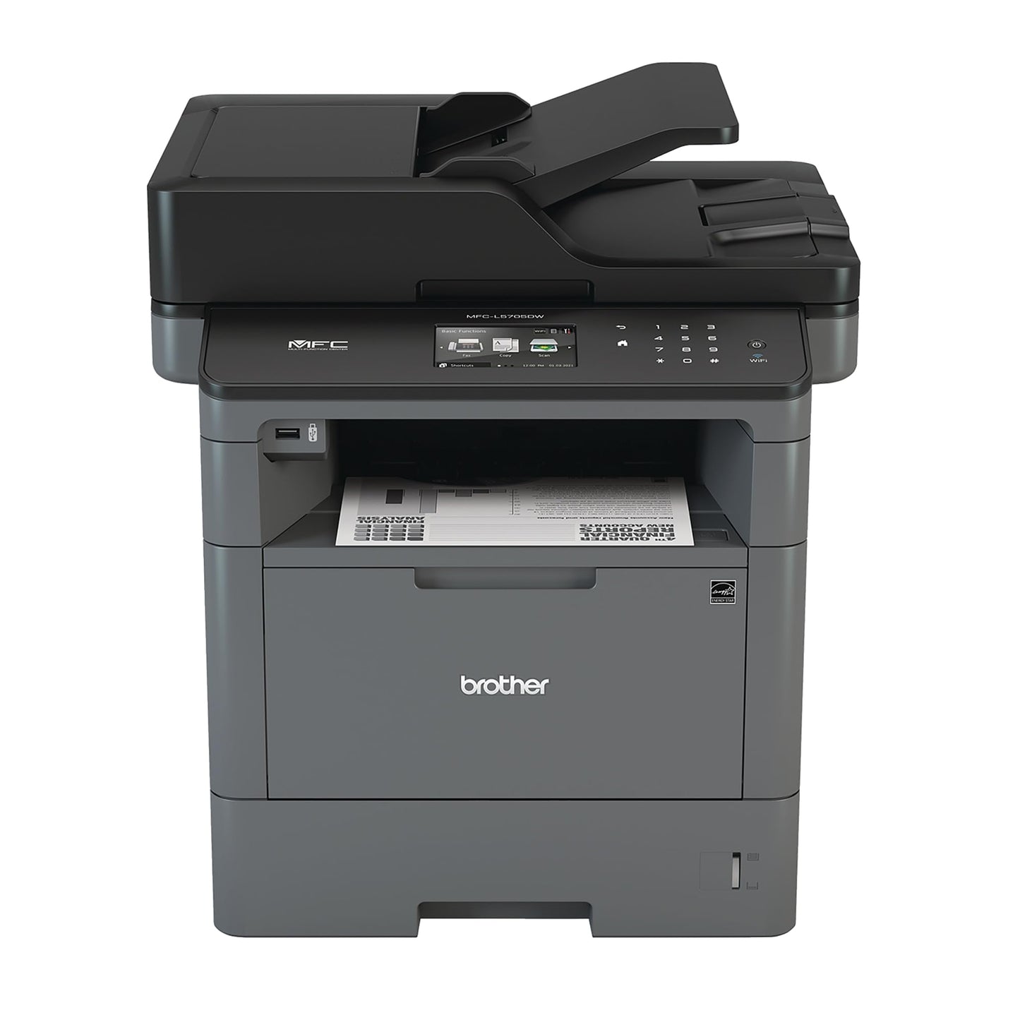 Brother MFC‐L5705DW Business Monochrome Laser All‐in‐One Printer, MFCL57000DW Value Version (MFCL5705DW), Grey