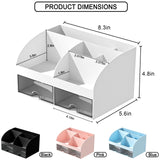 Makeup Organizer with Drawers, Cosmetic Storage for Dresser Vanity and Bathroom Countertop, Beauty Holder for Lipstick Brush, Skincare Organizer for Vanity, Cosmetic Display Case (White) COMFYROOM