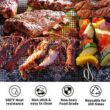 Grill Mesh Mat Set of 3 - Heavy Duty BBQ Non-stick Cooking Sheet Liners Reusable Teflon Barbecue Grilling Net for Outdoor Smoker, Pellet, Gas, Charcoal Grills - 11.8x13.8 VCHOMY
