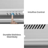 Comfee CVU30W4AST 30 inch Under Cabinet Ducted/Ductless Convertible Slim Vent Durable Stainless Steel Kitchen Reusable Filter, 3 Speed Exhaust Fan and 2 LED Lights Range Hood, 2.0 Version COMFEE'