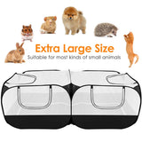 SlowTon Small Animals Playpen, Portable Large Chicken Run Coop with Detachable Bottom Breathable Transparent Mesh Walls, Foldable Pet Enclosure for Puppy Kitten Rabbits Indoor Outdoor SlowTon