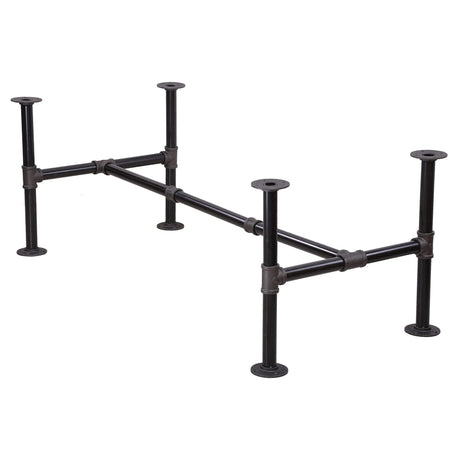 Niubid 16 inchIndustrial Pipe Table Leg Set - Dark Grey Rough Pipes Iron Base Legs for Coffee & End Tables, Desks, Nightstand - Vintage, Mid-Century Modern Aesthetic - 16 inch Niubid