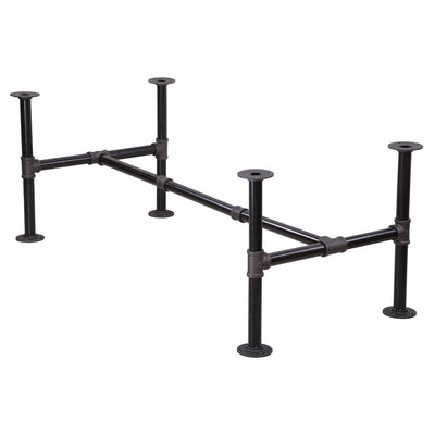 Niubid 16 inchIndustrial Pipe Table Leg Set - Dark Grey Rough Pipes Iron Base Legs for Coffee & End Tables, Desks, Nightstand - Vintage, Mid-Century Modern Aesthetic - 16 inch