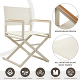 Grand patio 11-Piece Outdoor Dining Set, 10 Extra-Wide Folding Chairs & 1 Rectangle Expandable Table for 6-8 Person, Sling Mesh Patio Chairs with Wood Grain Table for Yard, Poolside, Deck, Apricot Grand patio