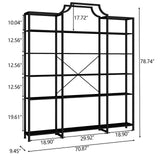 Auromie Triple Wide 5-Tier Bookshelf, 70.87" L x 79.13" H Extra Large Bookcase, Tall Open Etagere Display Shelf with Metal Frame, Freestanding Modern Storage Shelves for Home Office (Black) Auromie
