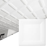 Art3d 12-Pack Square Drop Ceiling Tile 2ft x 2ft in White, PVC Ceiling Panel 24 x 24in. - Compatible with 15/16" Drop Ceiling Grid System Art3d