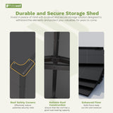 Patiowell 6 x 4 FT Plastic Outdoor Storage Shed with Floor, Resin Outside Tool Shed with Window and Lockable Door for Backyard, Garden, Tool Storage Use, Easy to Install, Dark Grey Patiowell