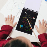EXCEART Black Notebooks 6 Sets Rainbow Scratch Notebooks with Wood Stick Scratch Off Art Paper Set Color Book Pad Art Craft Supplies Kits for Kids Girls Boys Black Notebook EXCEART