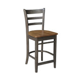 International Concepts Emily Counterheight Stool - 24-inch Seat Height, Hickory/Washed Coal (S45-6172) IC International Concepts