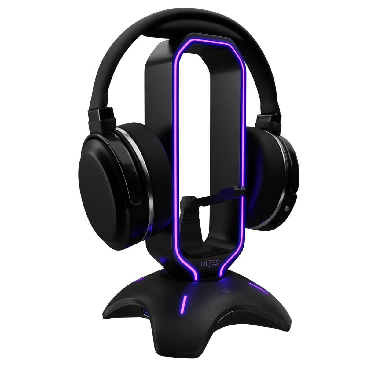 Tilted Nation RGB Headset Stand and Gaming Headphone Stand for Desk Display with Mouse Bungee Cord Holder with USB 3.0 Hub for Xbox, PS4, PC - Perfect Gaming Accessories Gift Tilted Nation