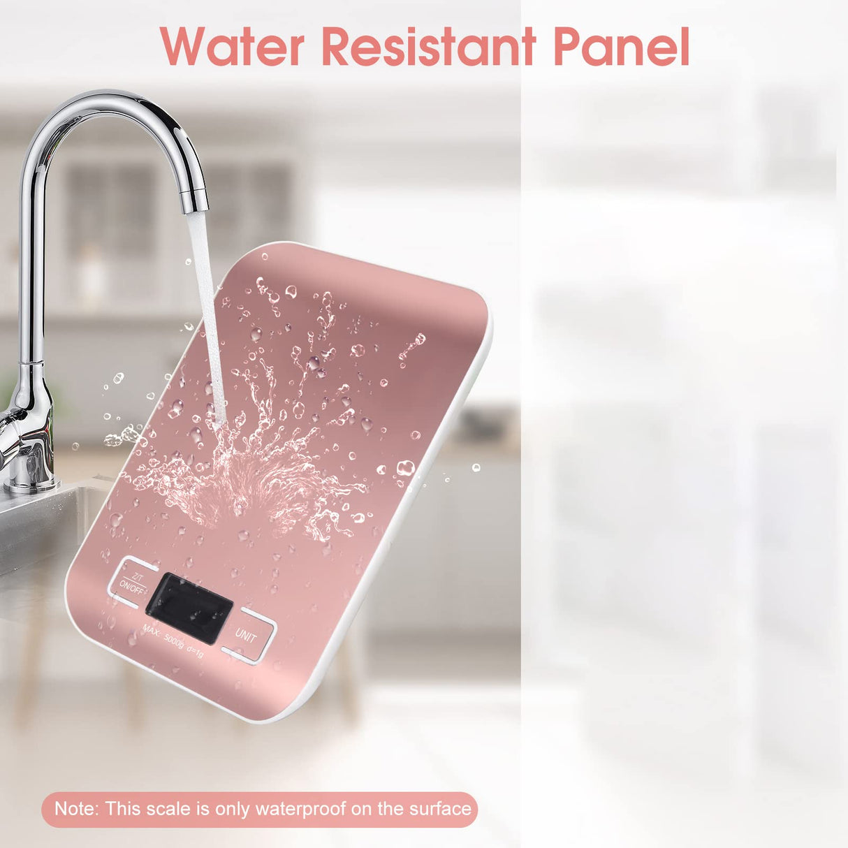 Selegere Digital Shipping Scale,Stainless Steel Panel, Accurate 5kg/1g Portable Postal Scale for Packages, Small Business,Kitchen, Food, Handmade, Liquids, and Boutique (Rose Gold) Selegere