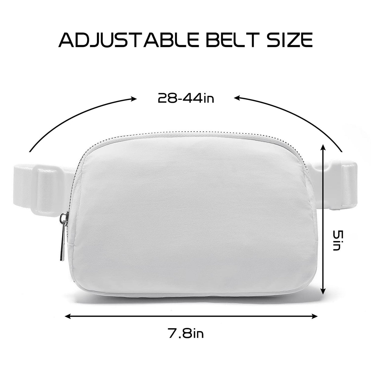 Belt Bag for Women Fanny Pack Crossbody Bags for Women Fashion Waist Packs with Adjustable Strap Gifts for Teenage Girls Women Men (White) Gitus