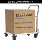 5 Inch Swivel Caster Wheels Set of 4, Heavy Duty Casters with Brake, Polyurethane Locking Casters for Cart, Workbench and Trolley-Load 2200lbs, Black(Two Hardware Kits) Wieyunn