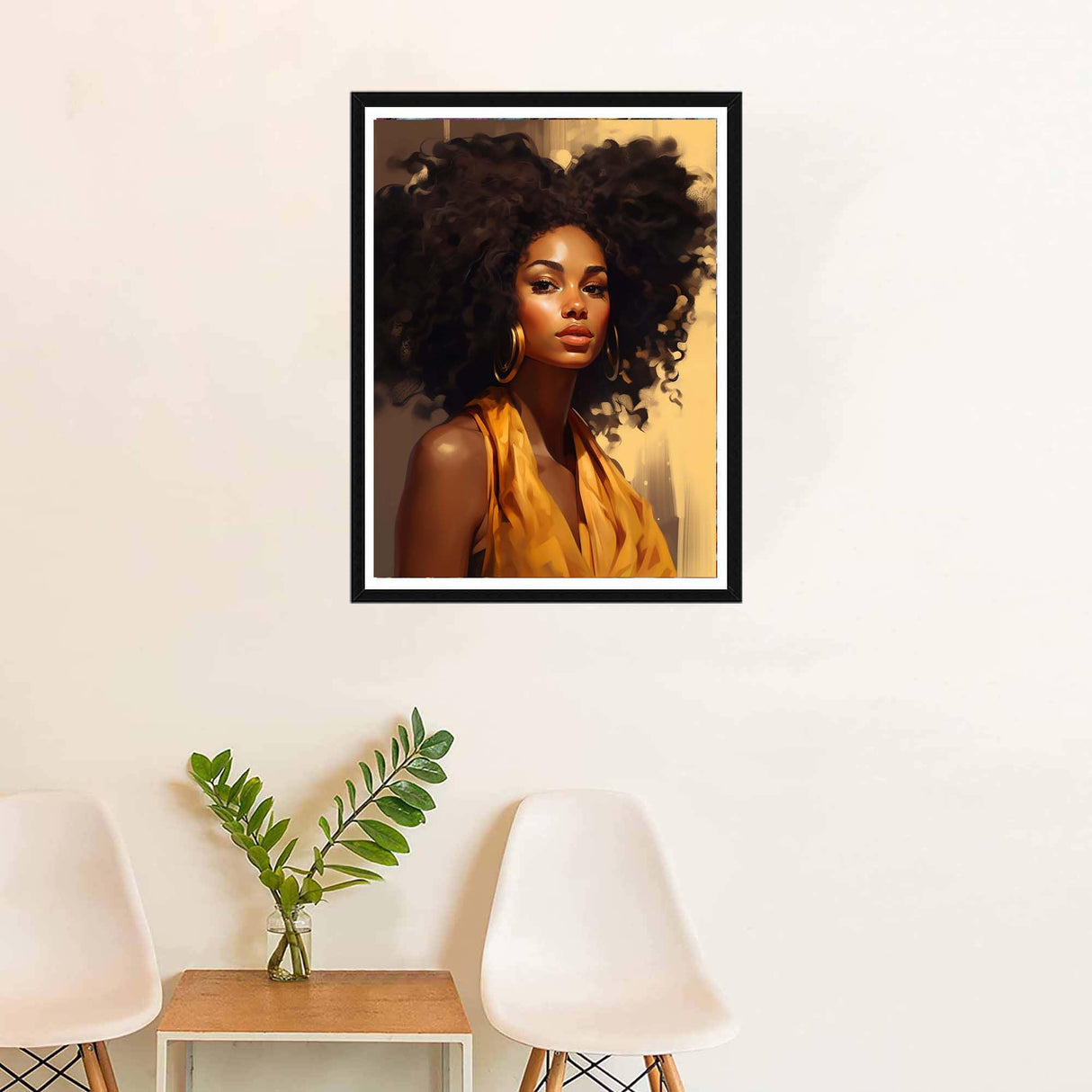 SKRYUIE 5D African Woman Diamond Painting Kits - DIY Diamond Art Kits for Adults African American, Full Round Drill - Crystal Cross Stitch - Adults Craft for Wall & Office Decor - 12x16 inch SKRYUIE