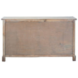 Sunset Trading Cottage Arched Glass Door Credenza Solid Wood Display Cabinet | Fully Assembled Sideboard Buffet Server, 63" Wide, Distressed Sunset Trading