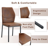 Rejeke 64.5" Dining Room Table Set for 6, Modern Farmhouse Wood Dining Table Set with Decorative Pedestal Legs & 6 Cushioned Chairs,Rustic Brown Kitchen Table Set for Kitchen, Easy Assembly Rejeke