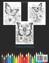 Butterflies and Flowers: Coloring Book for Adults, Women, Girls, Teens, Kids – Beautiful Butterfly and Flower Designs Majosta