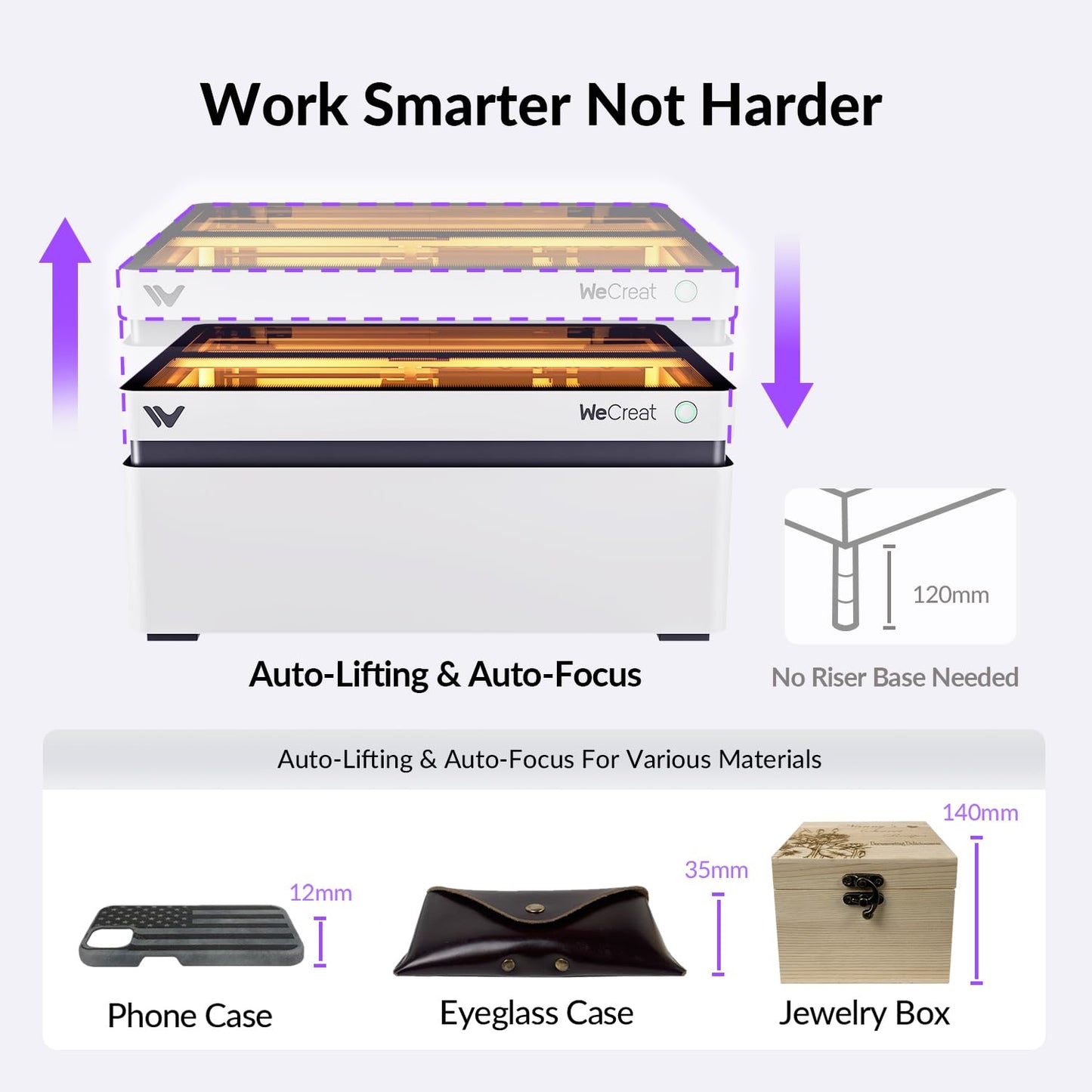 WeCreat MakeIt 20W(20,000mW) Laser Engraver Machine with Smart Camera, Auto-Lifting Fully Enclosure, Air Assist for Engraving and Cutting Wood Acrylic Leather Metal DIY Personalized Holiday G - WoodArtSupply