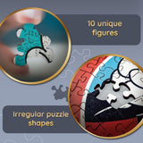 Trefl Disney 160 Piece Jigsaw Puzzle Retro Mickey Mouse Wood Craft Irregular Shapes, 10 Puzzles of Disney Symbols, Modern Premium Puzzle, for Adults and Children from 9 Years Old Trefl