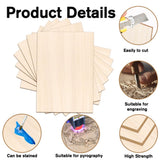 DIYDEC 24 Pack Basswood Sheets 4 x 6 x 1/16 Inch Thin Plywood Wood Sheets Unfinished Wood Squares Boards Balsa Wood Sheets for Crafts Architectural Models Laser Cutting Wood Burning and Drawing DIYDEC