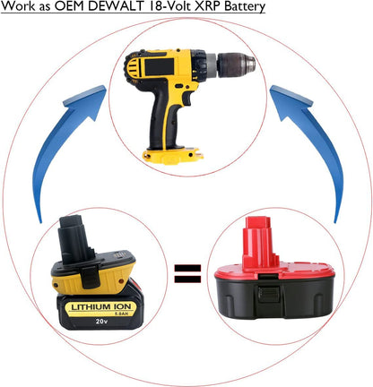 2-Packs DCA1820 Replace for Dewalt 18V to 20V Battery Adapter, Convert DeWalt 20Volts Max XR Lithium Battery DCB203 DCB204 DCB206 DCB609 to DeWalt 18 Volts XRP Drills Cordless Power Tools - WoodArtSupply