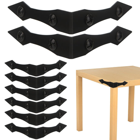 8Pcs Furniture Metal Corner Protectors Vintage,Black Decorative Corner Brackets,3.9x3.9x0.8inch Edge Guard Corner Brackets,for Farmhouse,Barn Door, Cabinet ,Wood Frame, Table(0.8inch) ULWSKY