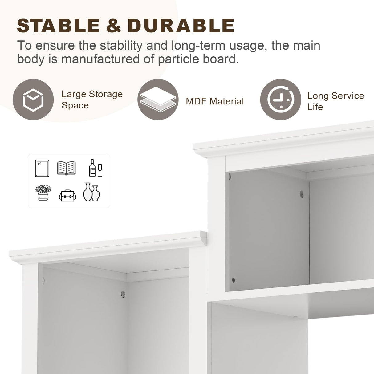 MEISSALIVVE Wall Unit TV Stand with Storage & LED Lights, Large Entertainment Center with Bookshelves for TVs up to 75", Media Console for Living Room, White MEISSALIVVE