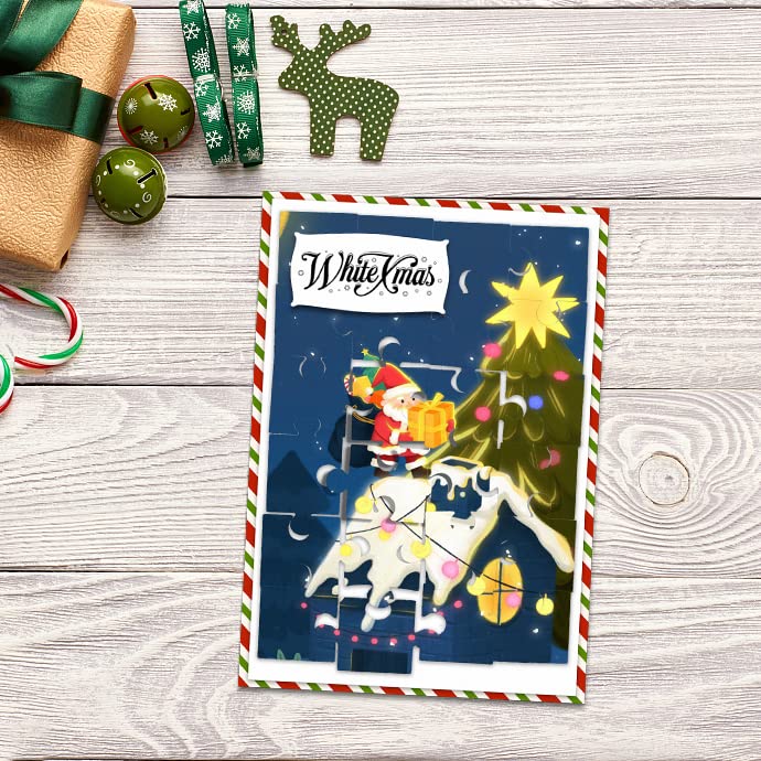 ALIBBON Jigsaw Puzzle Die Cuts for Card Making and Scrapbooking, Square Jigsaw Cutting Dies Metal Template Molds, Rectangle Puzzle Frame Die Cuts for DIY Photo Album Paper Embossing Card Decoration ALIBBON