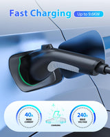 EVDANCE EV Charger Extension Cable, J1772 Extension Cable 40A 30FT Charging Cord for Electric Vehicle 110V-240V Compatible for All SAE J1772 Chargers (40A - 30FT) EVDANCE