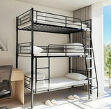 Bellemave Triple Bunk Bed for 3, bunk Bed for 3 Person, 3 bunk beds for Kids/Adults/Teenagers, Black Bellemave