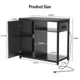 ZERDER Aquarium Stand with USB and AC Power Strip, Cabinet for Fish Tank Accessories Storage, Heavy Duty Metal Fish Tank Stand for Turtle Tank (Black, 40-50 Gallons) ZERDER