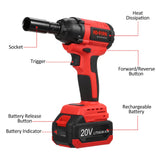 Lepmerk Brushless Cordless Impact Wrench Set, 1/2 inch, 320 ft-lbs / 430N.m Max Torque, Includes 3.0A Li-ion Battery and 8 Impact Sockets for Car Tires Lepmerk