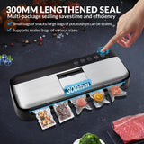 Powerful Vacuum Sealer Machine, One-Touch Automatic Food Sealer with 15 Bags, Dry/Moist/Seal/Manual/External Vac, 7MM Heating wire, Compact Easy-Clean for Food Storage and Sous Vide TEZILON