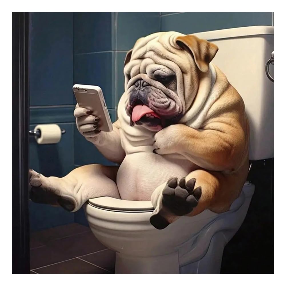 Kulvci Diamond Painting Kits for Adults, Dog Diamond Art Kits for Beginners, DIY 5D Diamond Painting with Round Gem Art Kits for Gift Home Wall Decor 12x12inch Kulvci