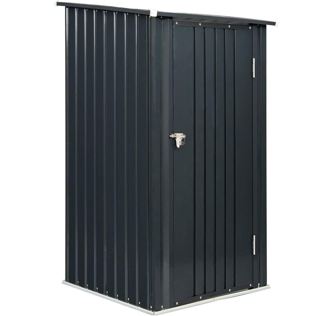 Outdoor Storage Shed, 3 x 3 FT Metal Steel Garden Shed with Single Lockable Door, Small Shed Outdoor Steel Utility Tool Shed for Backyard Patio Garden Lawn, Grey 4ever2buy