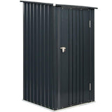 Outdoor Storage Shed, 3 x 3 FT Metal Steel Garden Shed with Single Lockable Door, Small Shed Outdoor Steel Utility Tool Shed for Backyard Patio Garden Lawn, Grey 4ever2buy
